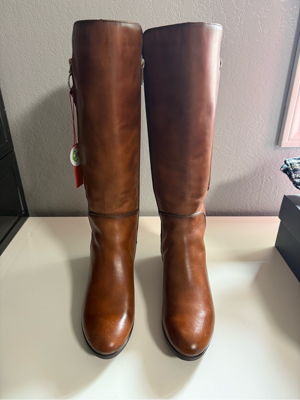 PIKOLINOS Tall Leather Boots - Cognac Brown